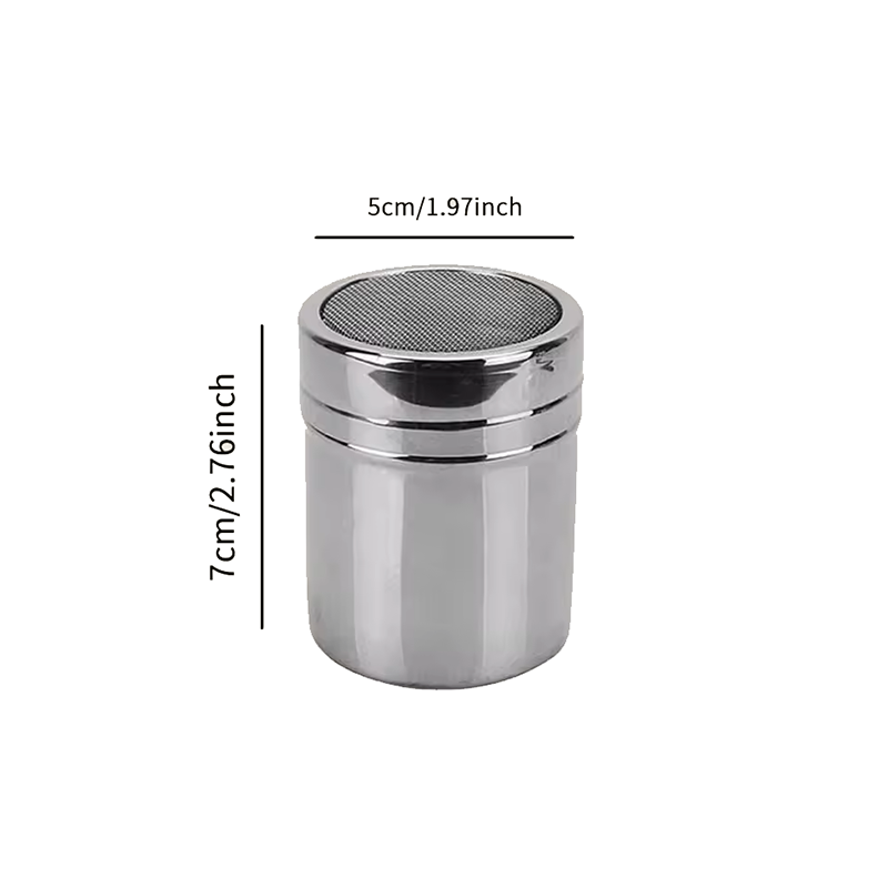Stainless Steel Miniature DTF Powder Shaker - Mesh Top with Plastic Lid - Portable Powder Shaker for Craft Shows - 2.5" Tall