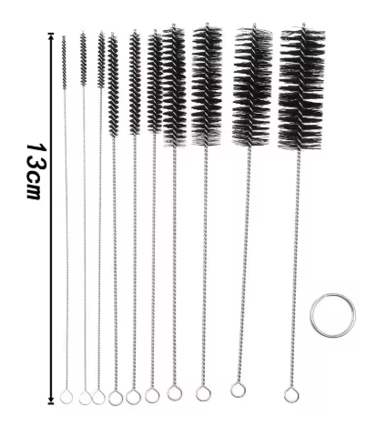10 Stainless Steel Brushes for Cleaning Ink Tubes - Tubing Cleaners for DTF Printers