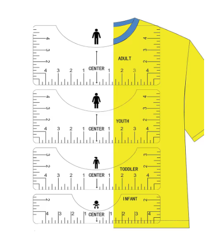 Transparent 4Pcs T-Shirt Ruler Guide Alignment Tool - T-Shirt Rulers to Center Design for Adult Youth Toddler Infant