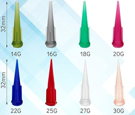 Reusable Twist-On Syringe Tips - Plastic - Multiple Sizes - For Use with DTF Plastic Syringes - 1 Piece