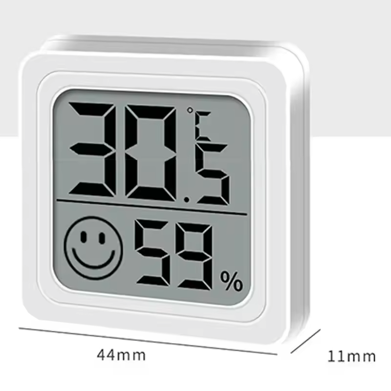 Digital Hygrometer - Humidity Percentage Monitor with Celsius Temperature - Emotion Faces for Humidity Ratings