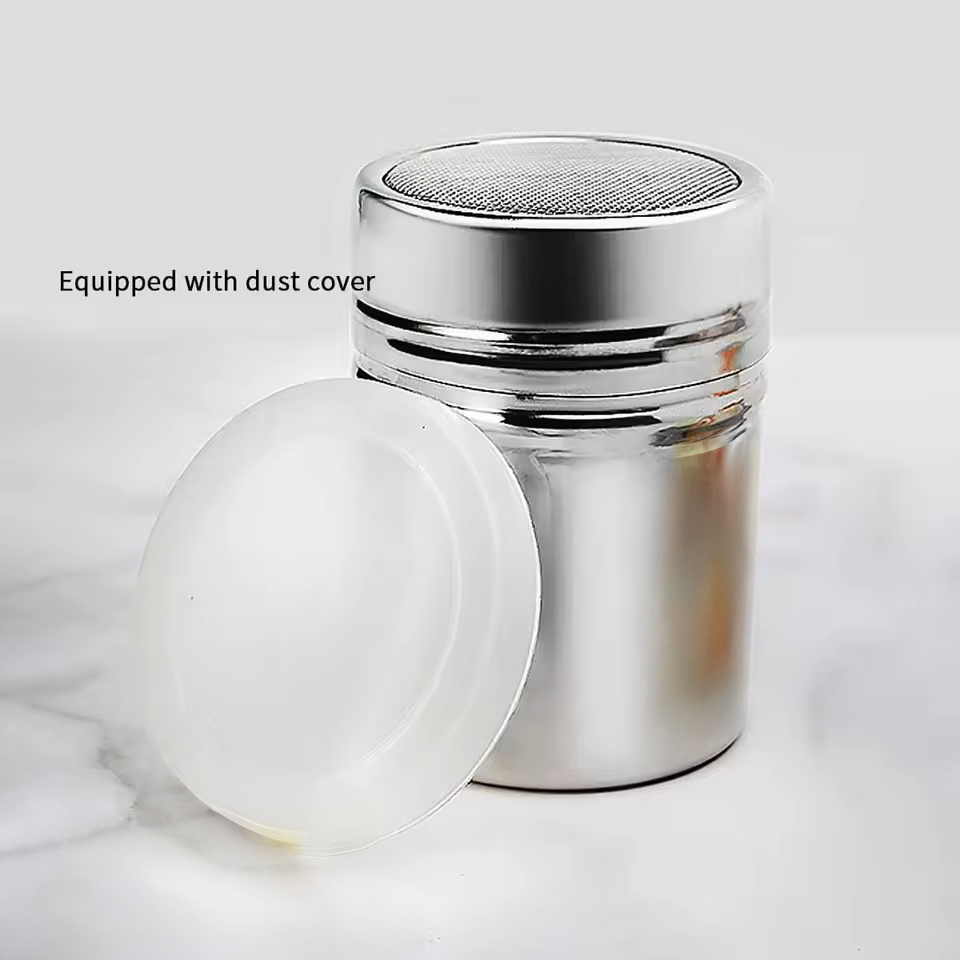 Stainless Steel Miniature DTF Powder Shaker - Mesh Top with Plastic Lid - Portable Powder Shaker for Craft Shows - 2.5" Tall