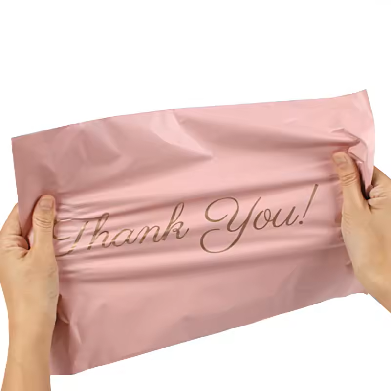 Dusty Pink Poly Mailer Bags - Self-Sealing for Mailing - Thank You Mailers - 9in x 6in - 5 Bags