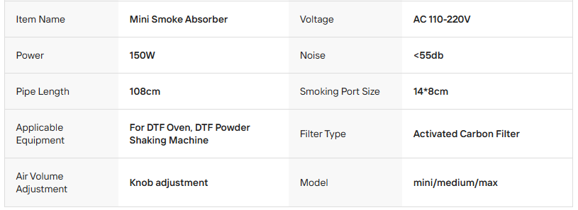 Mini Fume Extractor for DTF Ovens