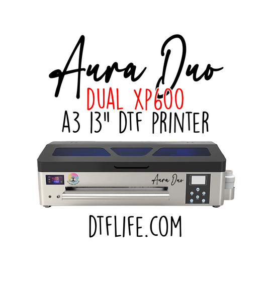 Aura Duo 13" DTF Printer, Dual XP600 Print Heads, White Ink Circulation, Heated Platform, DHL Shipping Included