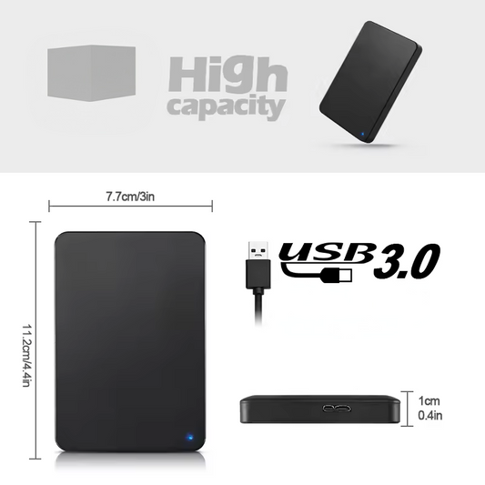HD External Hard Drive 500GB (465GB Available) - Portable Hard Drive - USB 3.0 High Speed HDD for Laptop PC MacBook PS4 PS5