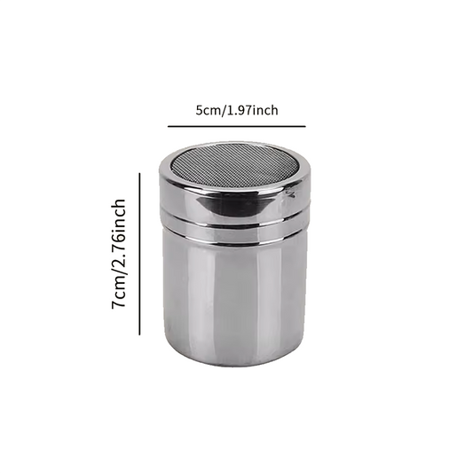 Stainless Steel Miniature DTF Powder Shaker - Mesh Top with Plastic Lid - Portable Powder Shaker for Craft Shows - 2.5" Tall
