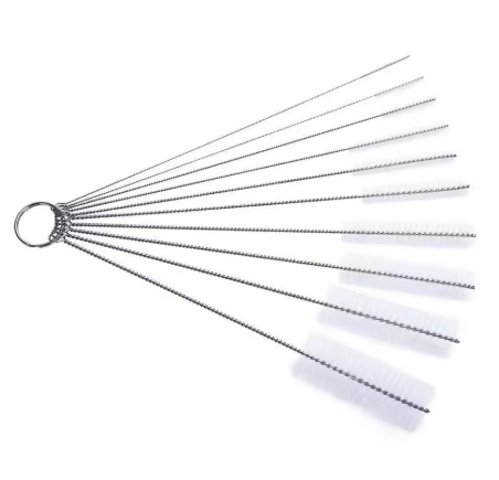 10 Stainless Steel Brushes for Cleaning Ink Tubes - Tubing Cleaners for DTF Printers