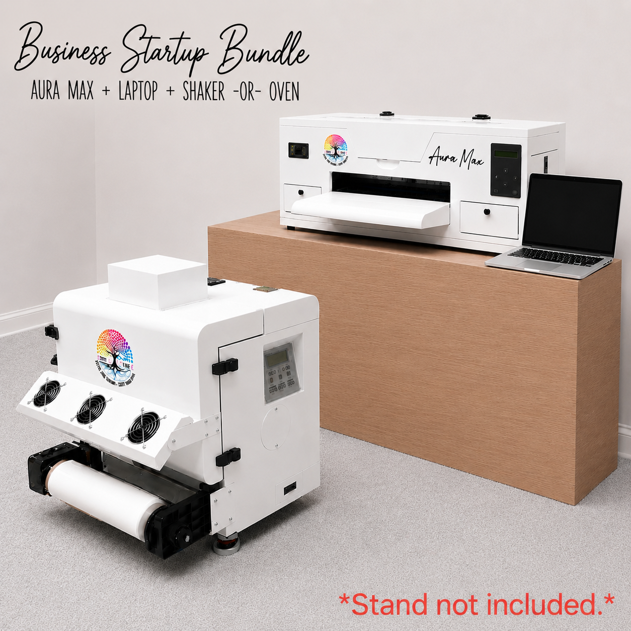 BUSINESS STARTUP BUNDLE - Aura Max A3 DTF Printer + Shaker OR Oven + Laptop - DHL/FedEx Shipping Included