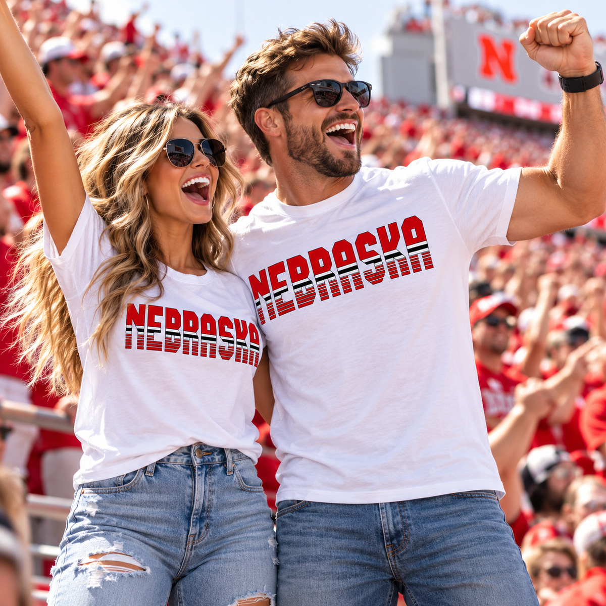NEBRASKA Retro Varsity T-Shirt or Baby Bodysuit