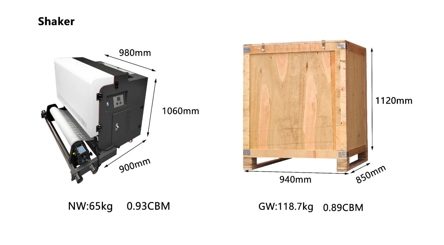 Apex Pro 24" DTF Printer Dual i1600 Heads + Shaker Oven - Sea Shipping Included (30+ Days Delivery)