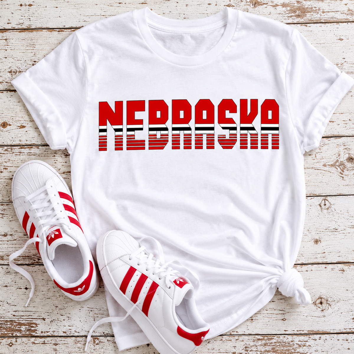 NEBRASKA Retro Varsity T-Shirt or Baby Bodysuit